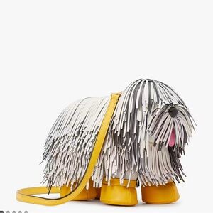 Rare! Kate Spade fringed 3D dog crossbody